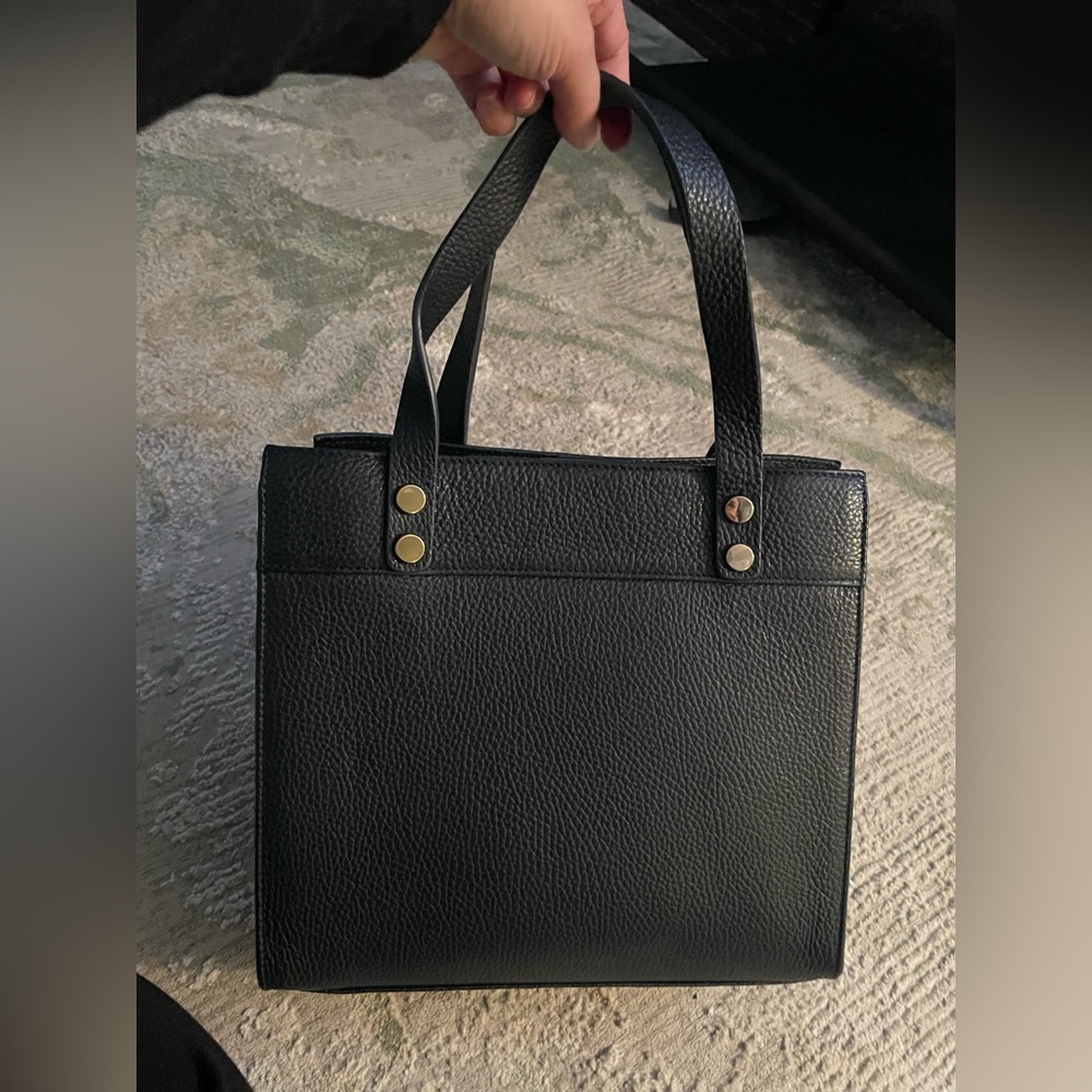 Navy blue pebble, leather Crossbody Tote Bag